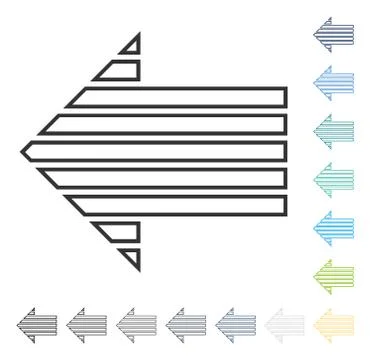 Stripe Arrow Left Vector Icon Stock Illustration