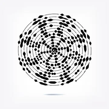 Stripe circle background, abstract pattern. Radial graphic element. Stock Illustration