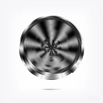 Stripe circle background, abstract pattern. Radial graphic element. Stock Illustration