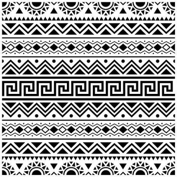 Stripe Ethnic Aztec Pattern design. Tribal ethnic seamless pattern Illustrati Stock Illustration