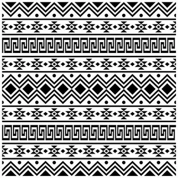 Stripe Ethnic Aztec Pattern design. Tribal ethnic seamless pattern Illustrati Stock Illustration