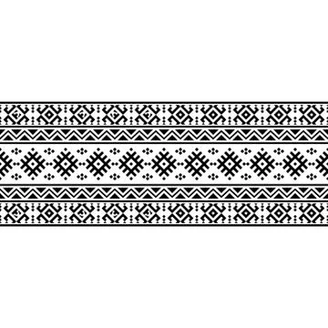 Stripe ethnic aztec pattern texture background design vector in black white c Stock Illustration