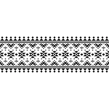 Stripe ethnic aztec pattern texture background design vector in black white c Illustrazione stock