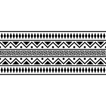 Stripe ethnic pattern texture design vector in black white color Stock Illustration