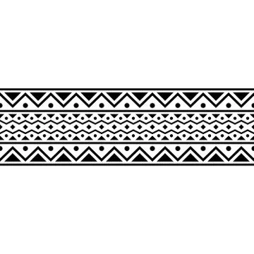 Stripe ethnic pattern texture design vector in black white color Stock Illustration