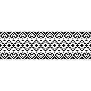 Stripe ethnic pattern texture design vector in black white color Stock Illustration