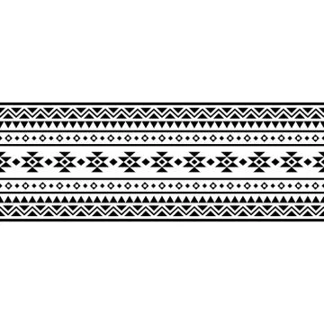 Stripe ethnic pattern texture design vector in black white color Illustrazione stock
