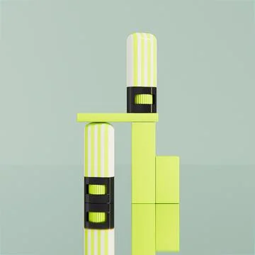 Stripe patterns cosmetic stick packaging mockup Illustrazione stock