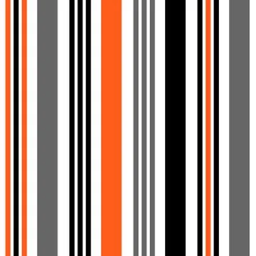 Stripe seamless pattern with orange,black and white vertical parallel stripes Stock Illustration