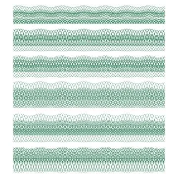 Stripe. A set of guilloche elements. Stock Illustration