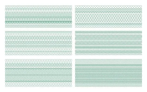 Stripe. A set of guilloche elements. Illustration