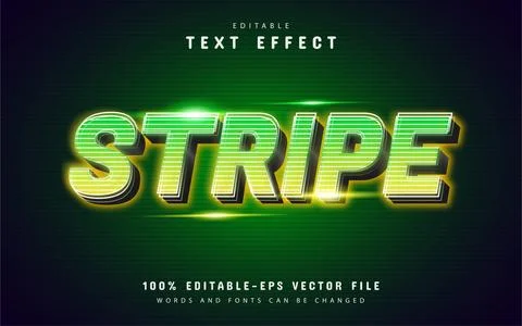 Stripe text effect with green gradient Stock Illustration