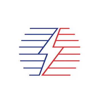 Stripe thunderbolt icon vector concept design template Stock Illustration