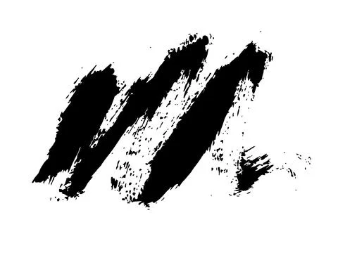 Stripe Vector Abstract Grunge Stroke Brush Hand Drawn Texture in Black Color Stock Illustration