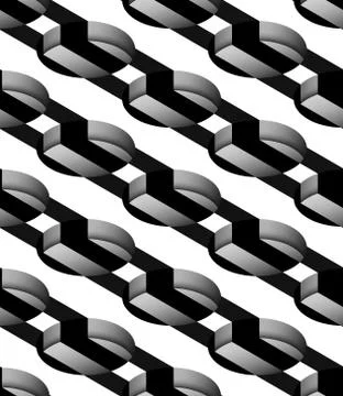 Striped 3D Cylindrical Holes Vector Seamless Pattern Stock Illustration