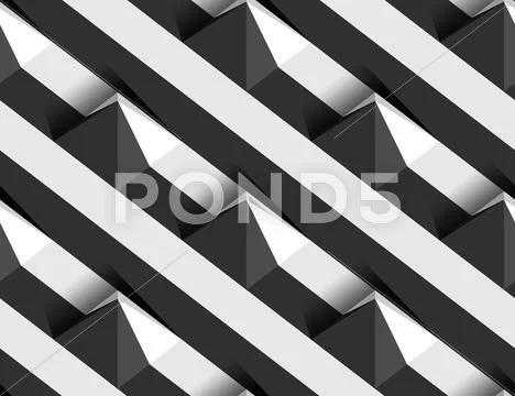 Striped 3D Pyramid Hills Vector Seamless Pattern 스톡 일러스트