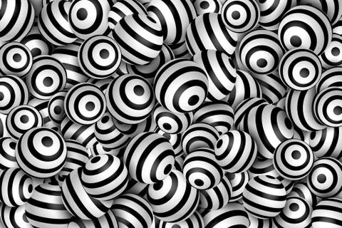 Striped 3D sphere background. Vector design element. Ilustración de archivo