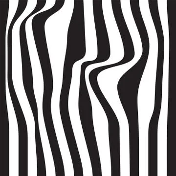 Striped abstract background. black and white zebra print. Vector seamless Stock Illustration