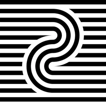 Striped abstract seamless pattern background tile. Black and white retro stripy Illustrazione stock