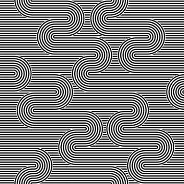 Striped abstract seamless pattern background tile. Black and white retro stripy イラスト素材