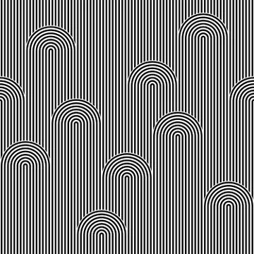 Striped abstract seamless pattern background tile. Black and white retro stripy Stock Illustration