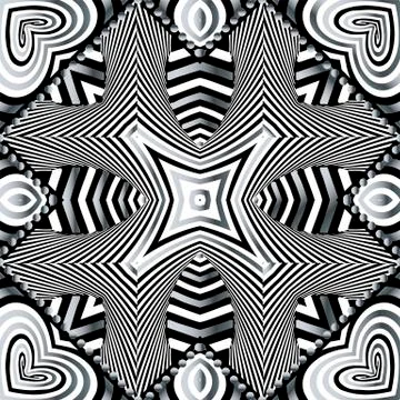 Striped abstract vector 3d seamless pattern. Modern ornamental geometric Ilustración de archivo