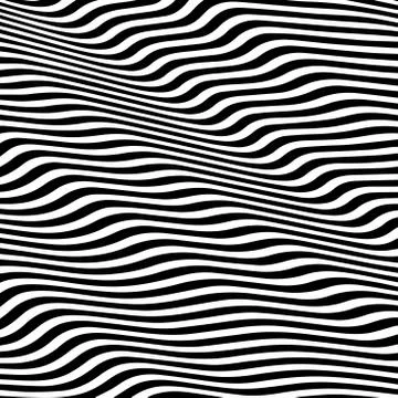 Striped abstract wavy background. black and white zebra print. illustration Illustrazione stock