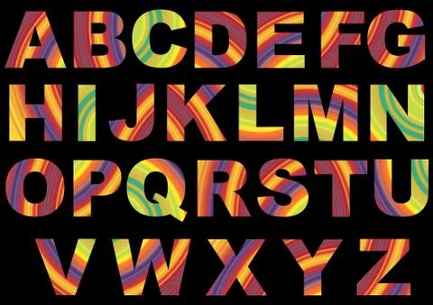 Striped Alphabet Stock Illustration
