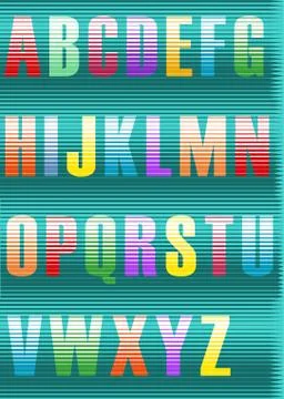 Striped artistic Font Stock Illustration