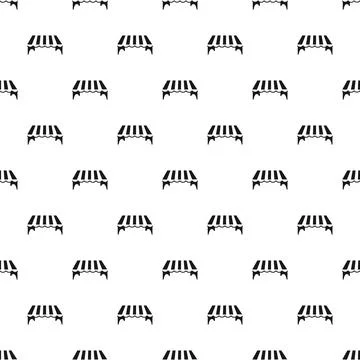 Striped awning seamless pattern for retail or cafe design Stockillustratie