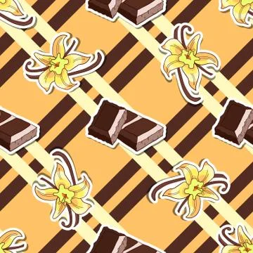Striped Background Chocolate Vanilla Stock Illustration