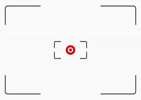 Striped background with thin lines and target mark, cross hair. Red dot at ce Stock Illustration