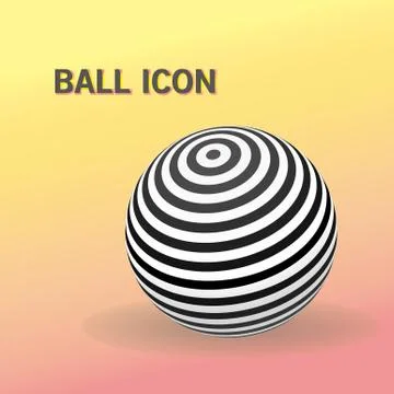 Striped ball logo Stock Illustration