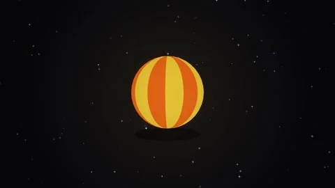 Striped ball spinning in space, motion graphic animation 스톡 동영상 341493972