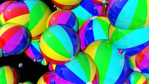 Striped balls Stock Footage 139107693