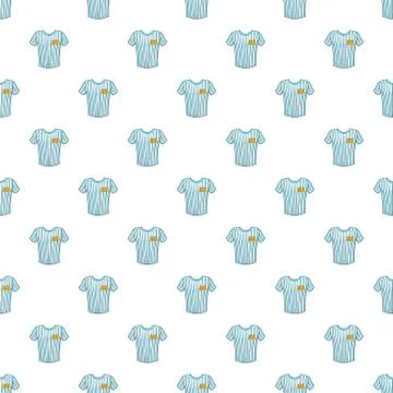 Striped baseball shirt pattern, cartoon style イラスト素材