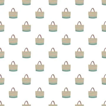 Striped beach bag seamless pattern presenting summer style Illustrazione stock