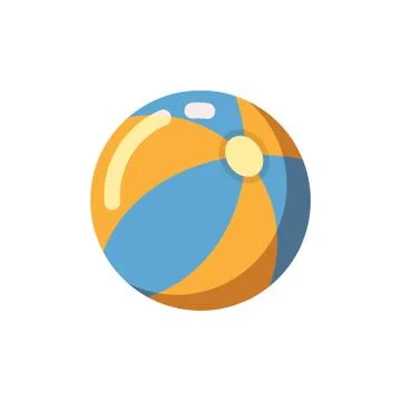 Striped beach ball flat isolated vector icon Stock Illustration
