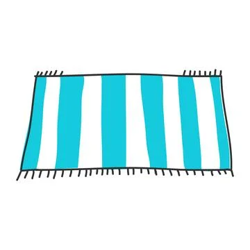 Striped Beach Mat Vector Illustration Stock Illustration