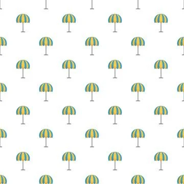 Striped beach umbrellas repeating seamless summer pattern Stock Illustration
