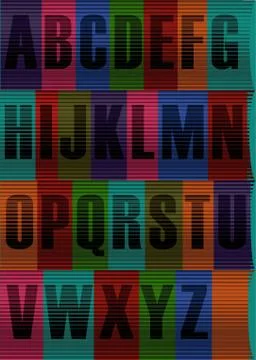Striped Black Alphabet Stock Illustration