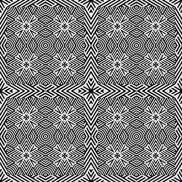 Striped black and white vector seamless pattern. Tribal ethnic style abstract Stock Illustration