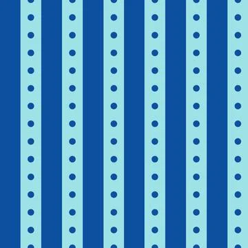 Striped blue seamless pattern with dots. Flat, vector Illustrazione stock