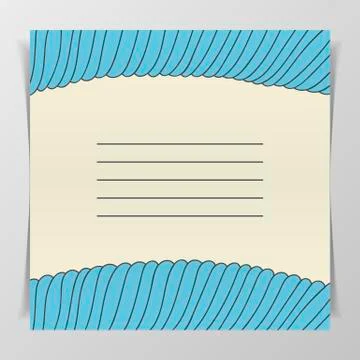 Striped blue wave Cover for Notebook Stock Illustration