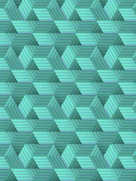 Striped boxes line art. Colored graphic art paper design. 3d render illustration 스톡 일러스트