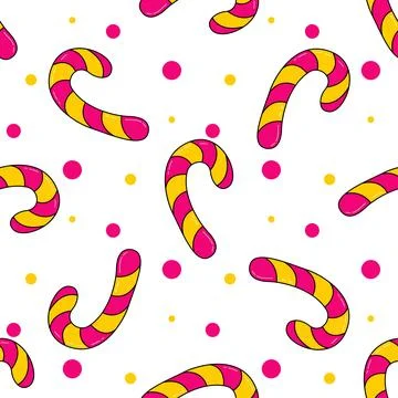 Striped bright candy cane seamless pattern Stock Illustration