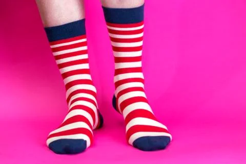 Striped bright socks Stock-Fotos