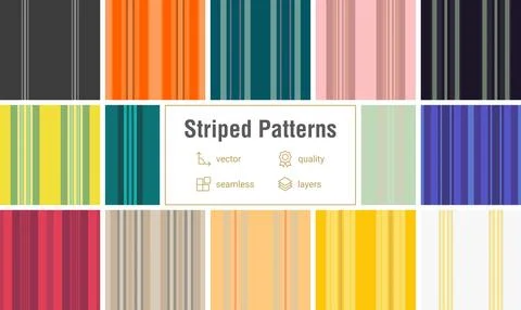 Striped bundle for blog headers. Seamless lines patterns elevate the aesthe.. Stock Illustration