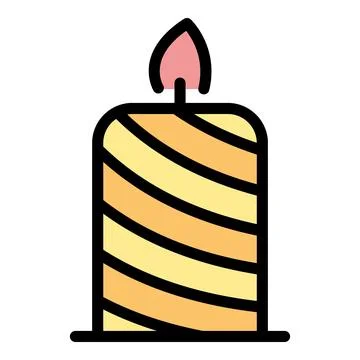Striped candle icon vector flat Illustrazione stock