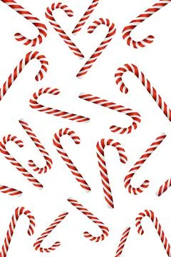 Striped candy canes isolated on white surface Stock Illustration